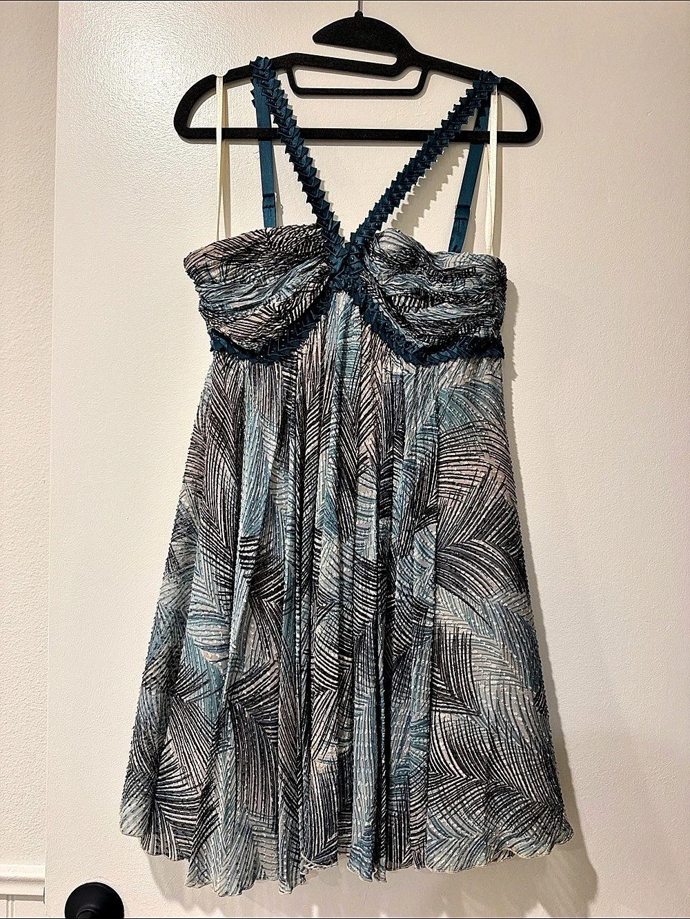BCBGMAXAZRIA Mini Dress in Blue & Black Size 6
